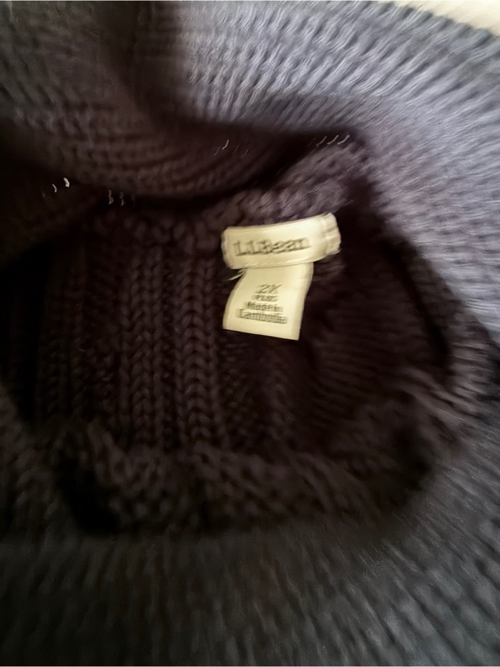 100% Cotton Navy Cable Knit Turtleneck Sweater - Women’s XXL - Picture 4 of 11